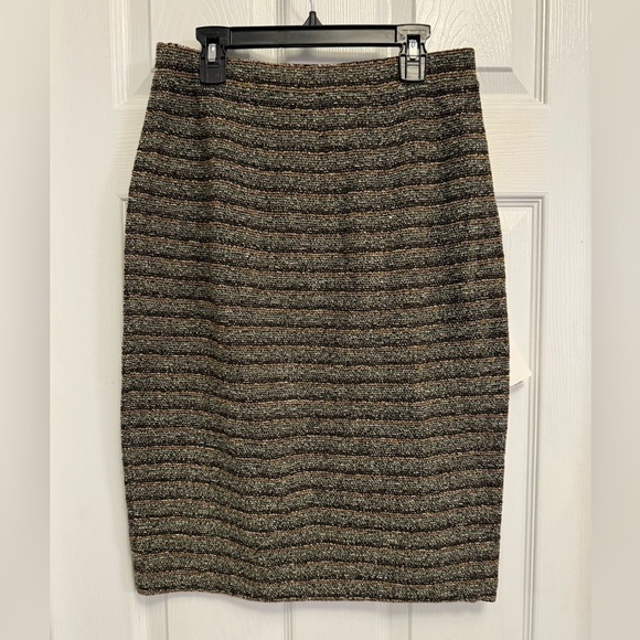 St. John Collection Marie Gray Skirt Wool Blend Tweed Rainbow NWT Size 6. - Picture 1 of 9